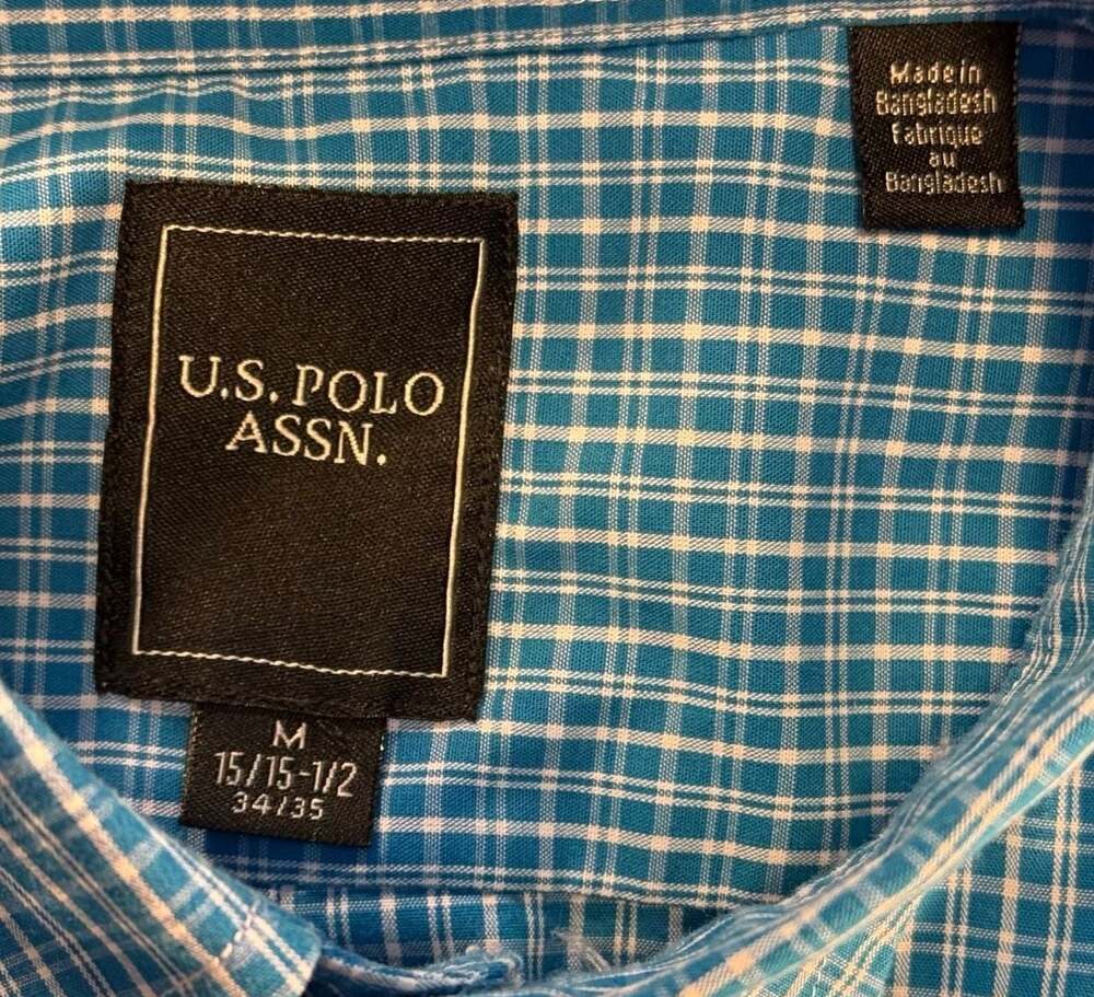 U.S. Polo Assn. Men's Plaid Button Down Shirt‎ Size M 15-15.5 34/35 - Picture 4 of 5